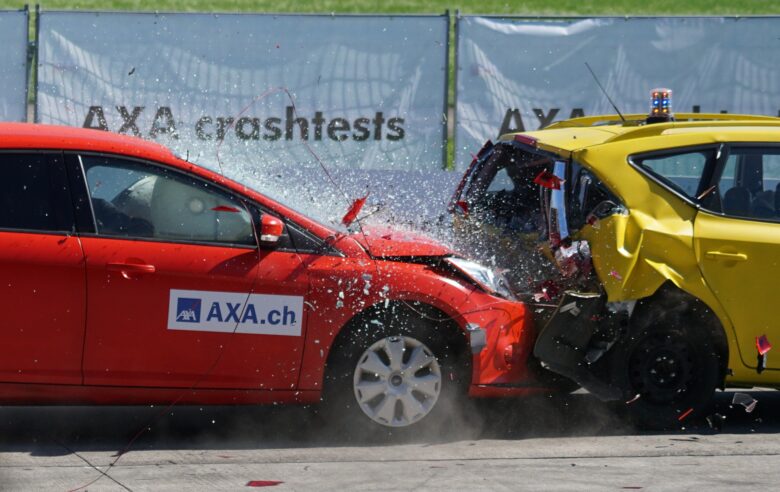 red-and-yellow-hatchback-axa-crash-tests