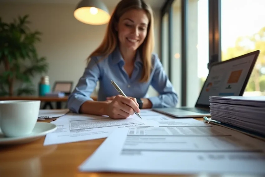 real estate agent dealing with paperwork