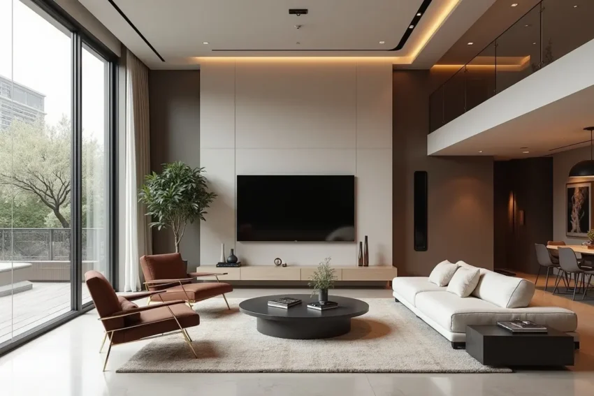modern living room with upscale upgrades