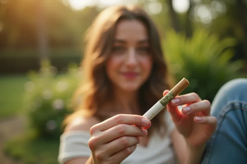 person enjoying cannabis infused pre-rolls for calm relaxing experience