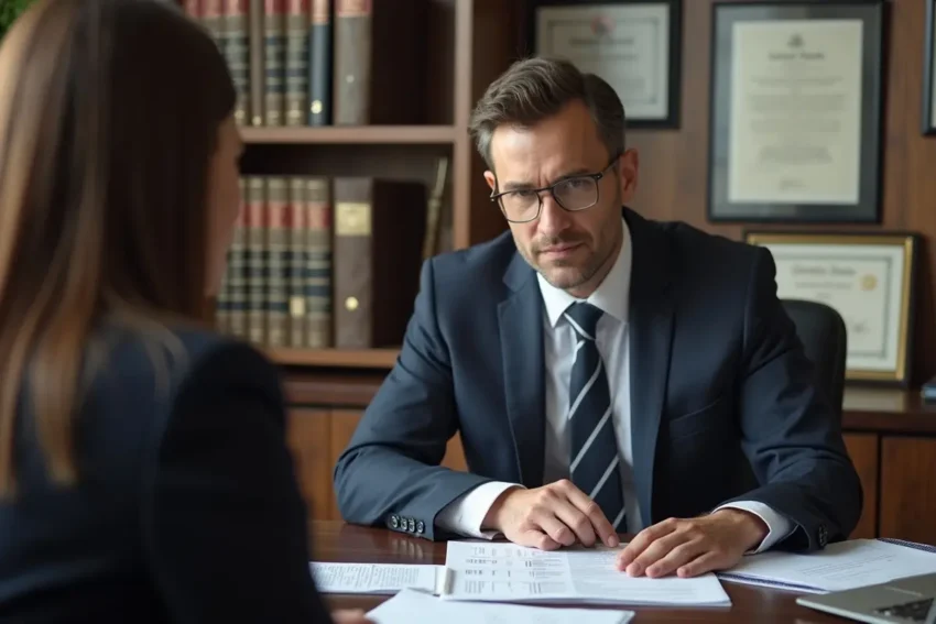 disability lawyer discussing client’s medical history and case details carefully