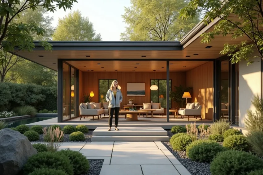 homeowner creating peaceful surroundings through thoughtful architectural design