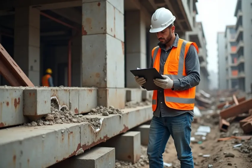 contractor examining why certain materials break down prematurely