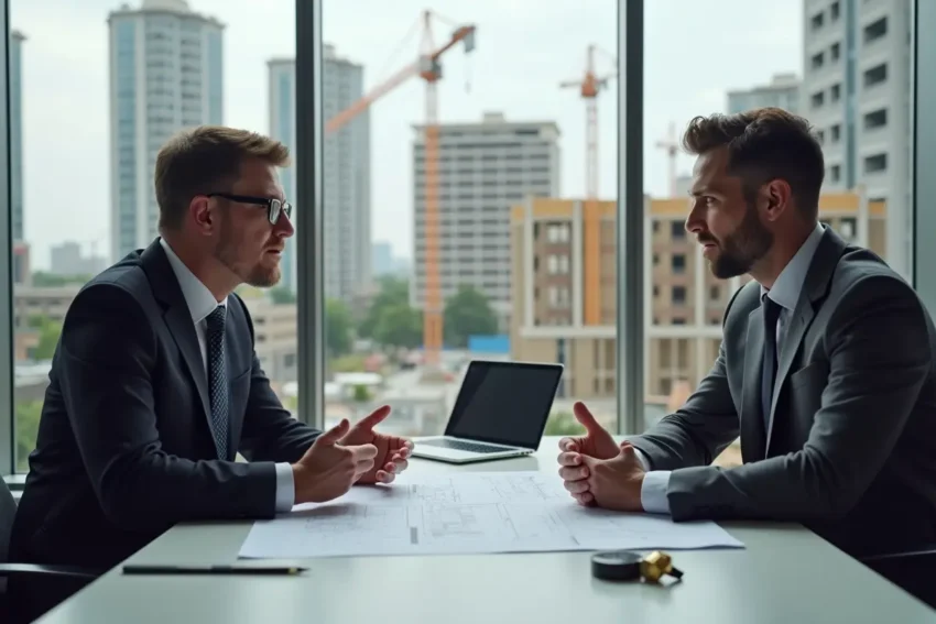 Businessmen talking about creating a bank joint account