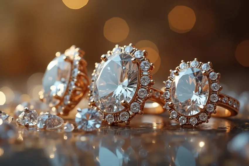 timeless diamond shapes displayed in elegant jewelry setting