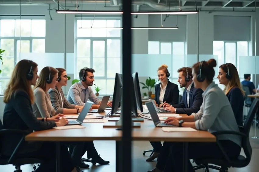 business comparing outsourced customer service with in house team