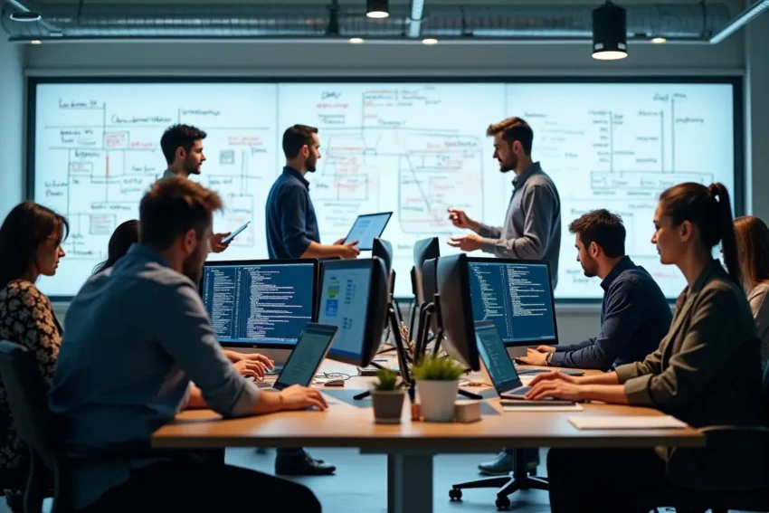 software developers building custom business application solution