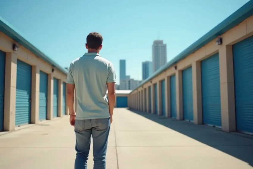 homeowner evaluating storage unit options in houston