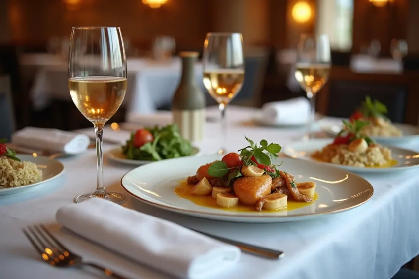 luxury dining experience showcasing premium food and beverage options