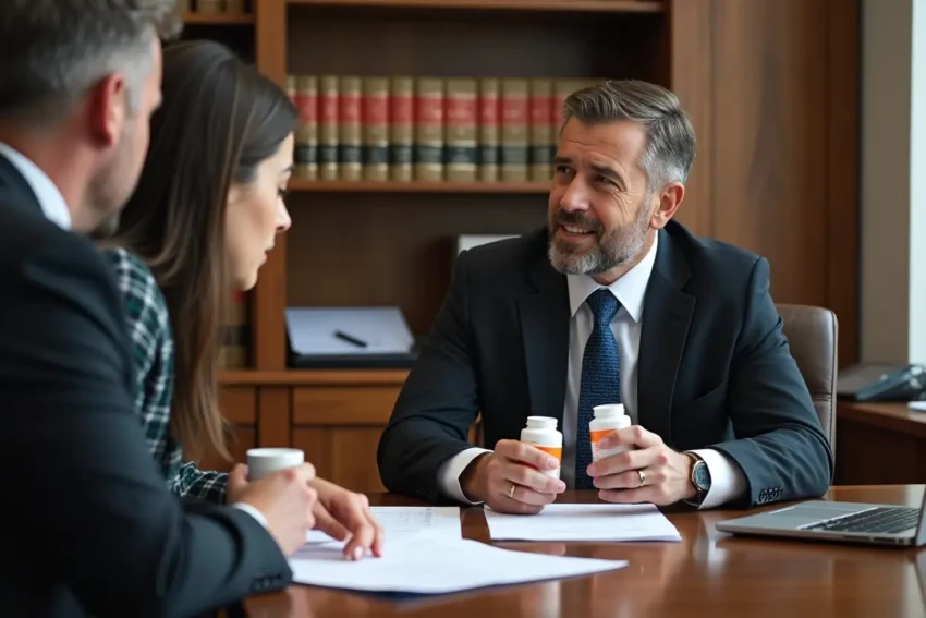 client consulting attorney about medication related legal claim