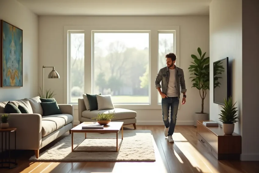 buyer touring move in ready home interior