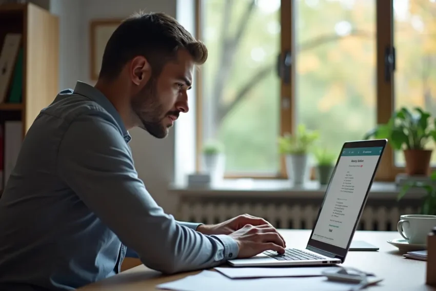 person applying for fast payday loan through financial service online