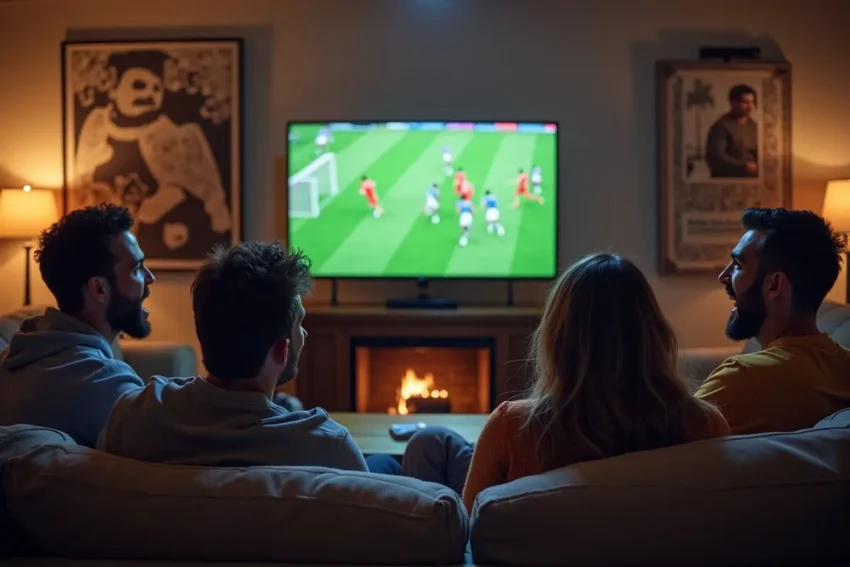 friends watching sports together while placing betting wagers