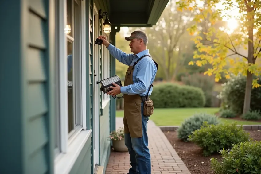 homeowner performing routine maintenance to create healthier living environment