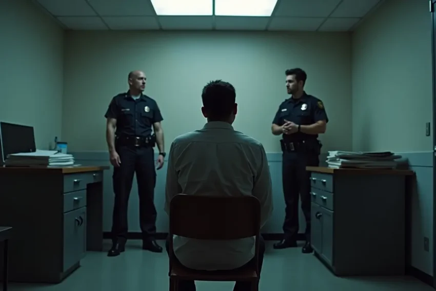 person waiting for legal advice during police questioning scenario