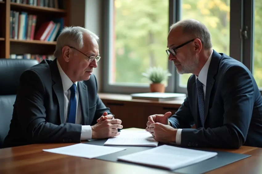 client working with legal representative to protect rights and interests