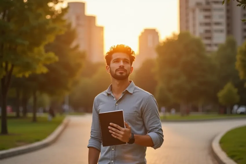 individual navigating life transition with planning and personal growth mindset