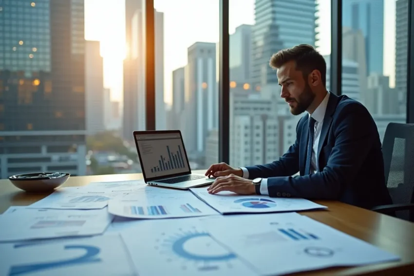 investor analyzing real estate opportunities with strategic planning and research