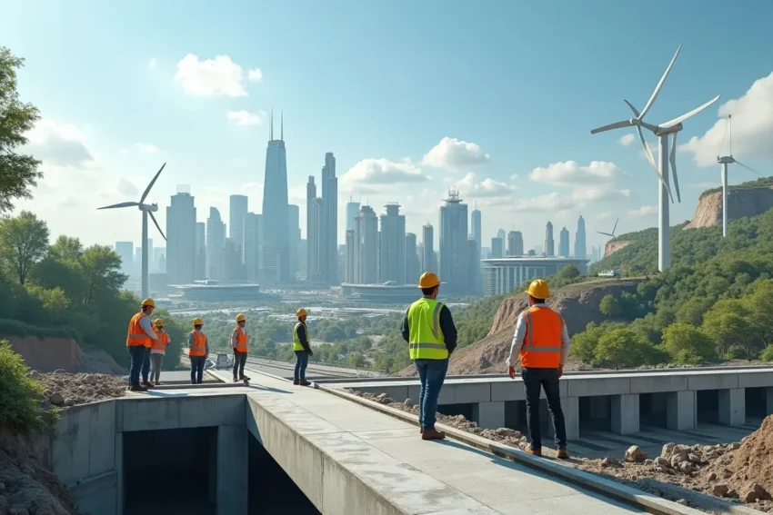 engineers building resilient infrastructure designed for future sustainable development