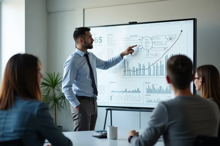 digital marketing expert explaining seo strategies for online business growth