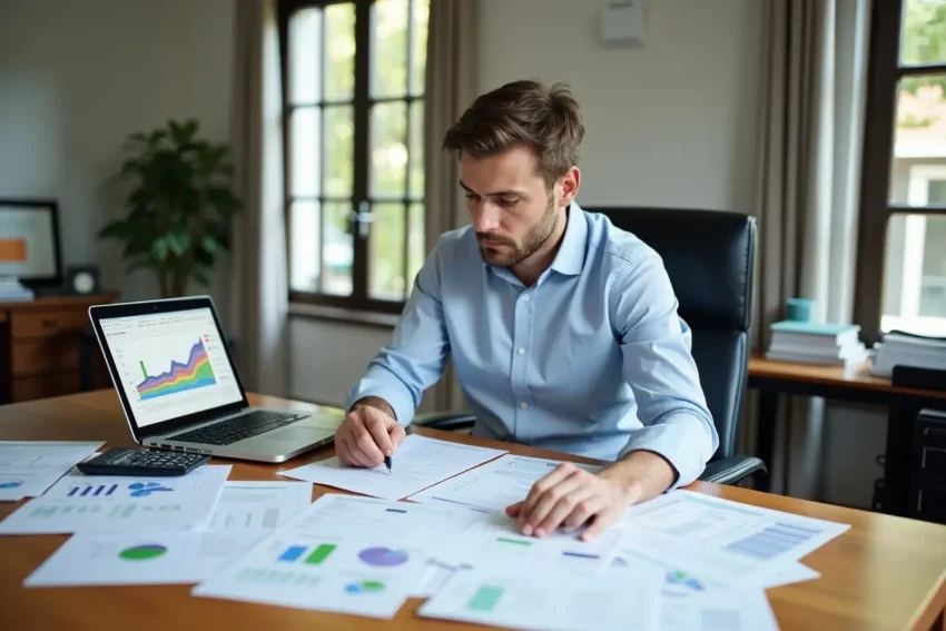 small business owner reviewing different tax strategies to reduce liabilities