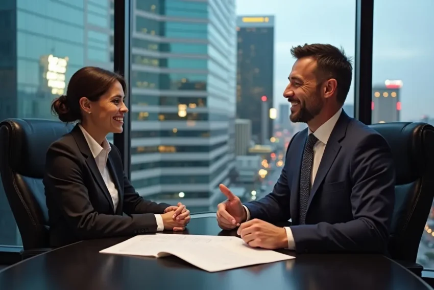 client working with top car accident lawyer in las vegas case success