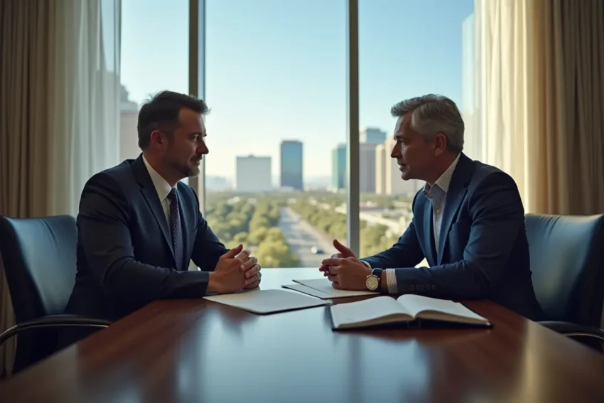 client working with top car accident lawyer in las vegas case success