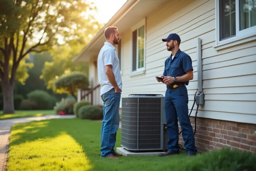homeowner finding trusted residential air conditioning repair service provider