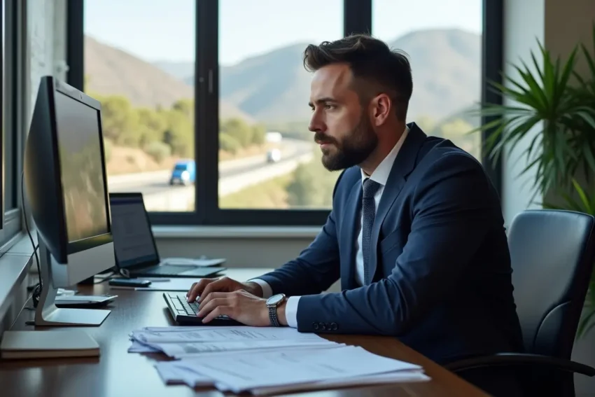 lawyer analyzing black box data in california truck accident claim