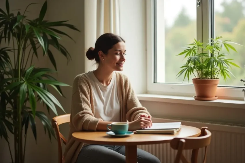 person balancing cannabis use mindfully within everyday lifestyle habits
