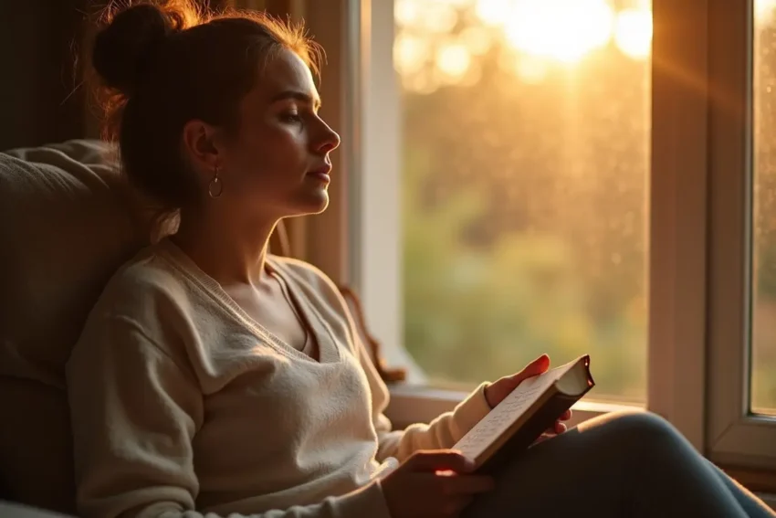person using healthy coping strategies when trauma symptoms resurface