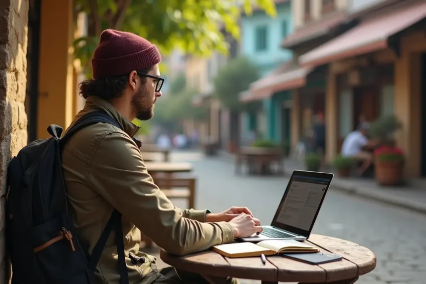 digital nomad traveling full time while managing limited financial resources