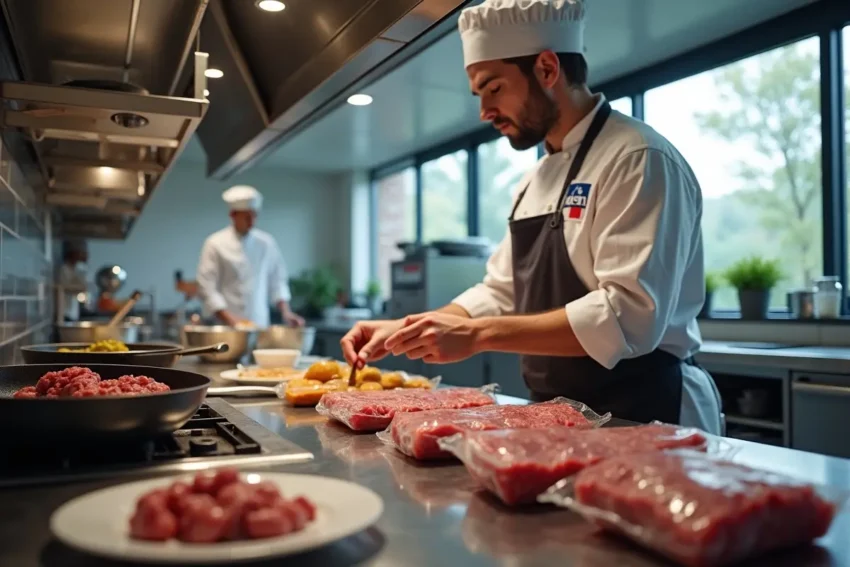 chef preparing versatile meals using packaged ground beef products