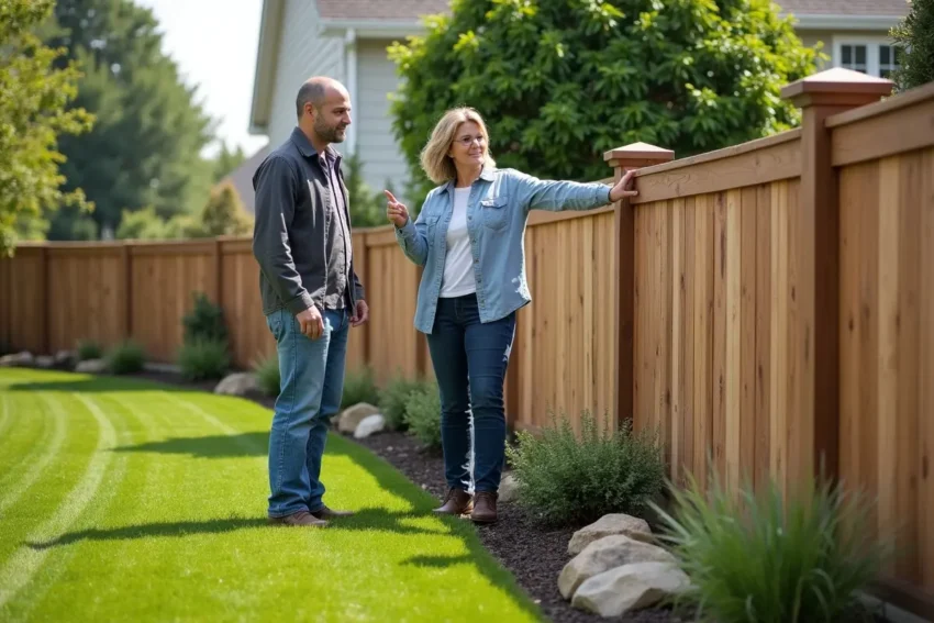 homeowner valuing local expertise for durable landscaping and fencing projects