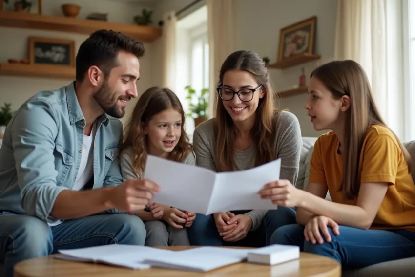 family asking important questions before hiring full service moving company
