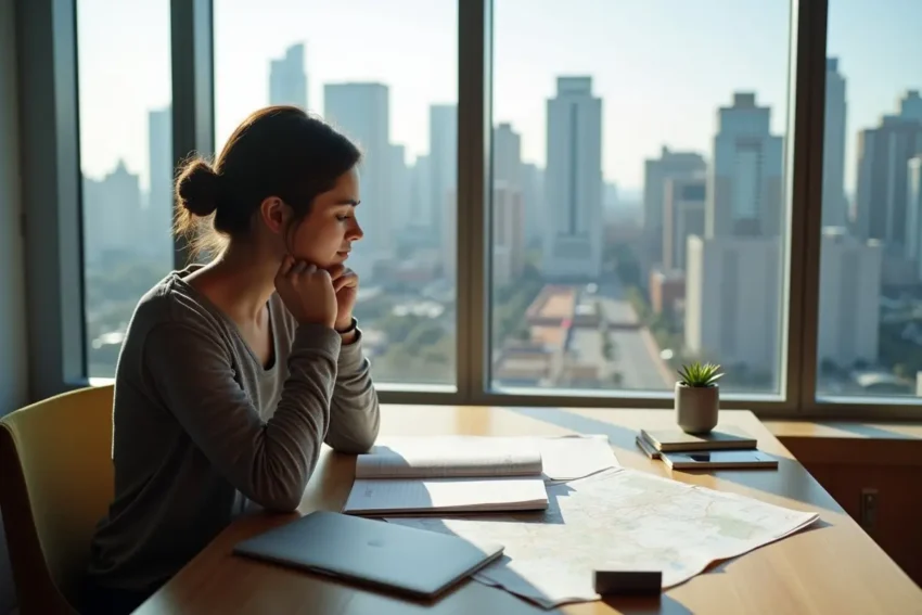 person planning important steps before starting life in new city
