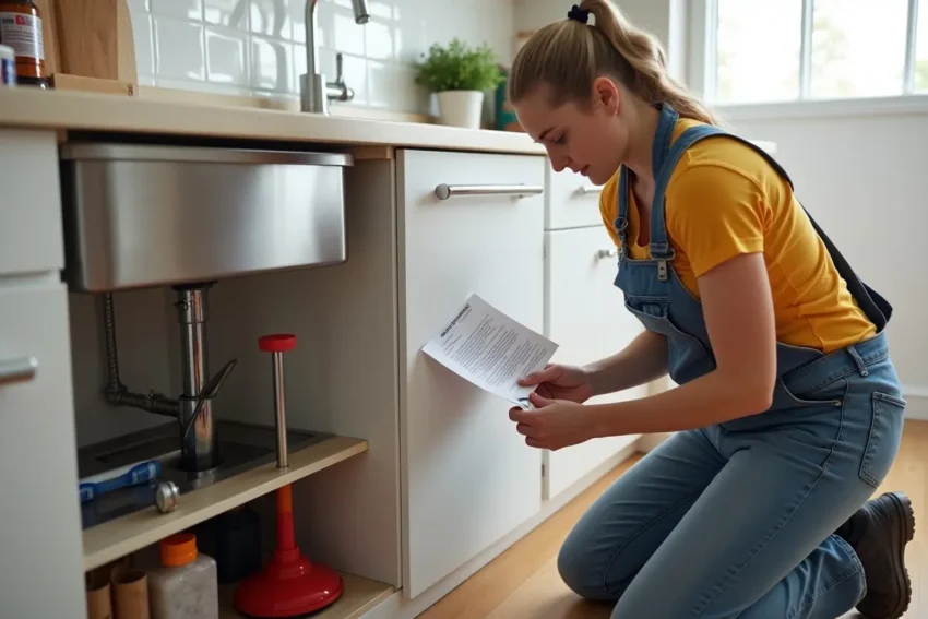 homeowner following practical steps to prevent clogged household drains