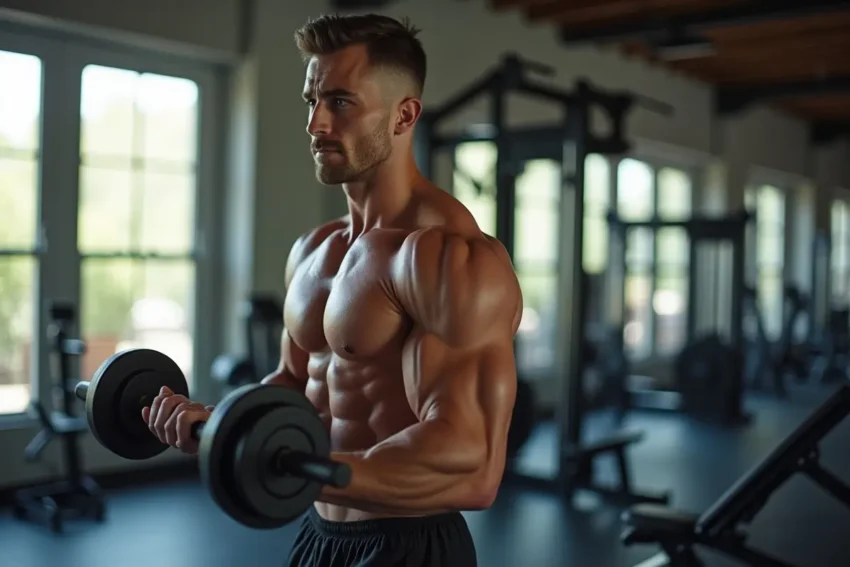 person building strength and reducing fat through healthy fitness habits