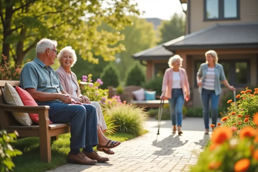 older adults enjoying improved quality of life through senior living