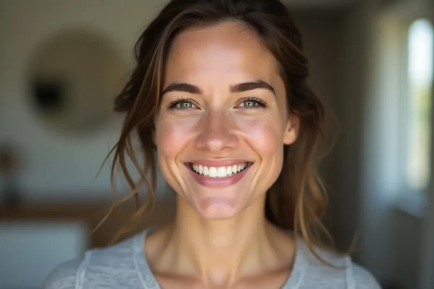 person gaining confidence and improved self esteem through straighter smile