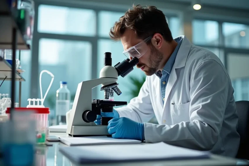 researcher studying peptides for enhanced cognitive function and mental performance