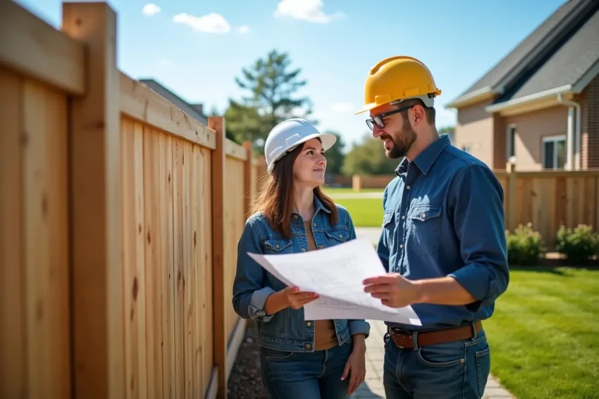homeowner avoiding common mistakes when hiring fence installation contractor