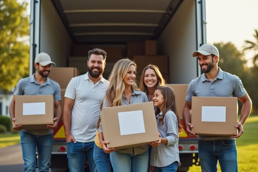 family making relocation easier with professional moving service support