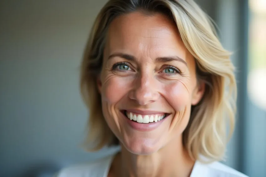 adult maintaining natural smile health through middle age dental care