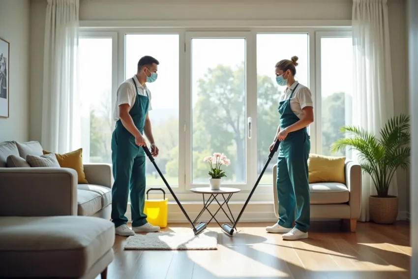 professional cleaners providing post renovation cleaning for safe living spaces
