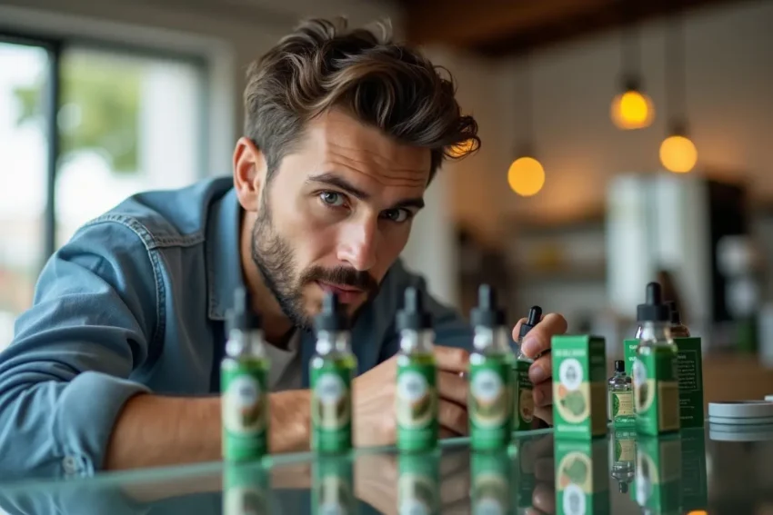 person choosing thc vape products for smooth potent experience