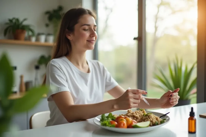 person incorporating cbd into daily wellness routine for overall balance