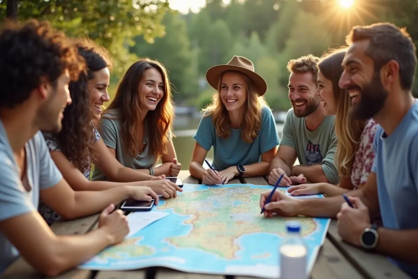 friends planning memorable group travel adventure with essential preparation