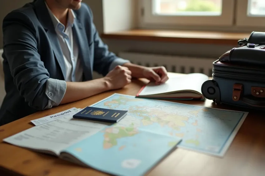 traveler preparing carefully for smooth and stress free international journey