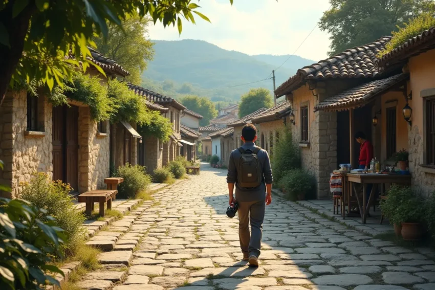 traveler embracing slower travel for more meaningful vacation experiences
